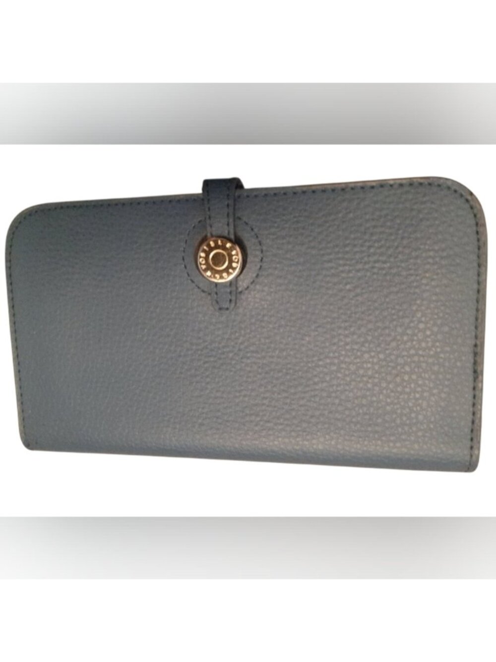 Sisley Leather Togo Dogon Blue Wallet Card Organizer